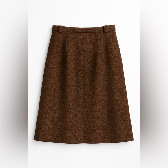 Vintage The Villager 100% Wool Tweed Brown Skirt - Picture 11 of 15